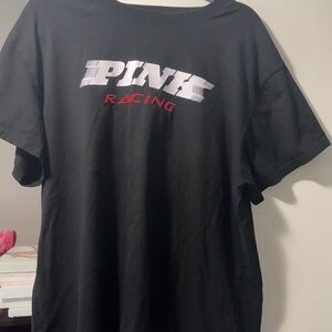 PINK Victoria's Secret Black Tee with Red and White Logo XL